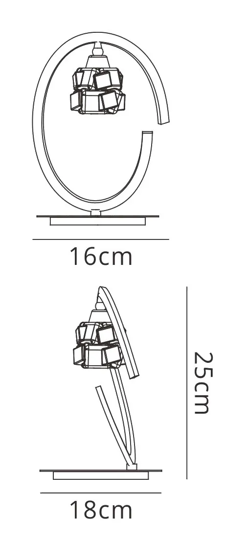Ice 25cm 1 Light Table Lamp M1846  Mantra Ice Polished Chrome